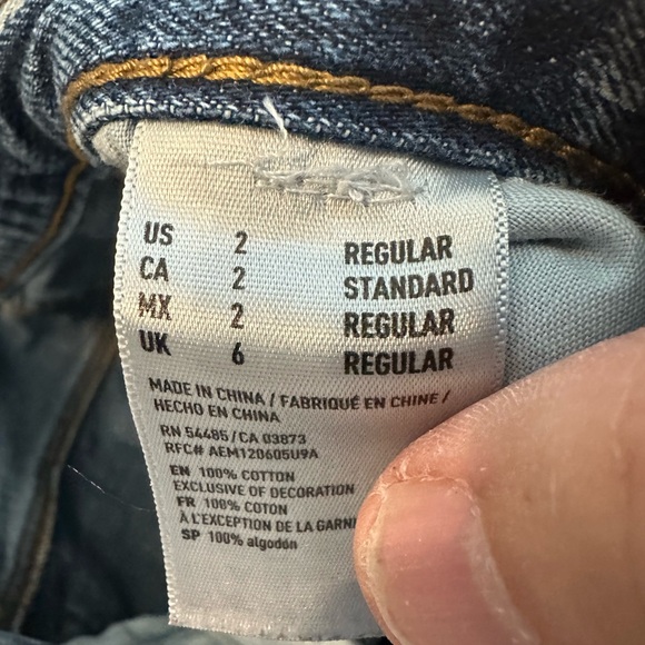 American Eagle Outfitters Vintage Hi Rise Dark Blue Women's Jeans Size 2 R - Picture 4 of 5